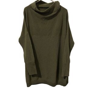 Moon Ryder Farris Slouchy Tunic Sweater Womens XL Green Cabincore Fireside Cozy